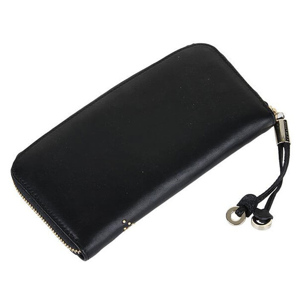 JIMMY CHOO ジミーチュウコピー Filipa スタースタッドラウンドファスナー長財布 142FILIPALTS-BLACK